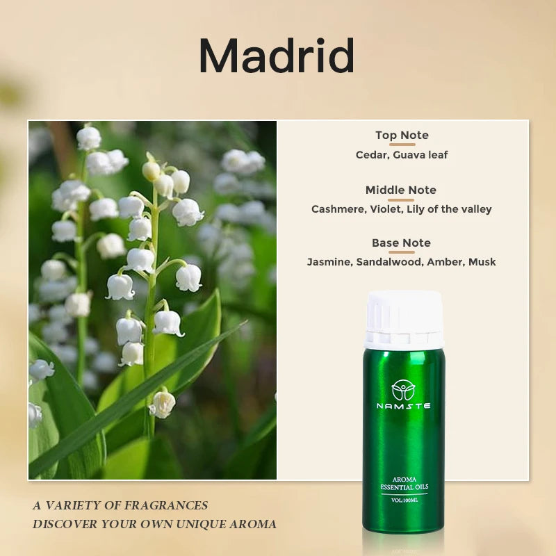 Aroma Diffuser Perfume Fragrance Oil Pure Scented Air Freshener for Scent Diffusers Namste 100ML Essential Oil Diffuser Natural Wentersen
