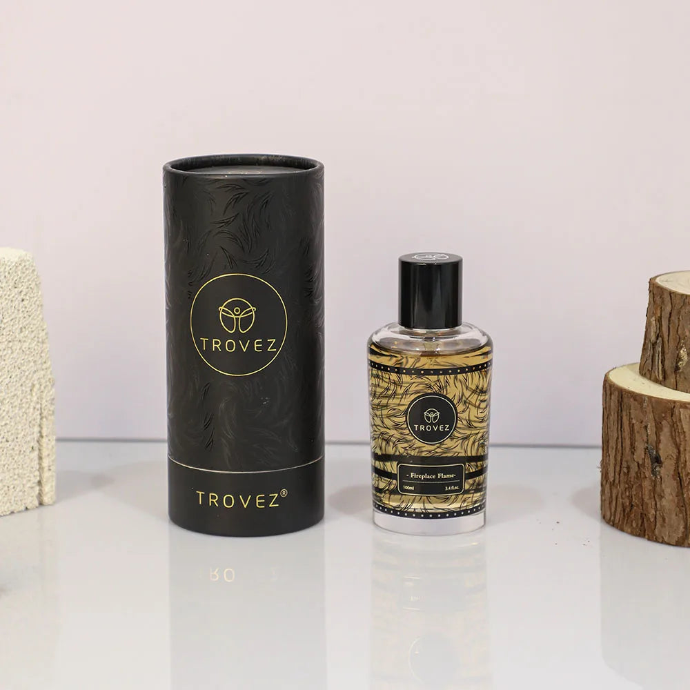 TROVEZ Fireplace Flame Eau De Parfum 100ml Perfume Smoky Woody Tone Tone Long-lasting Fragrance Body Spray Scent Perfume Man Wentersen