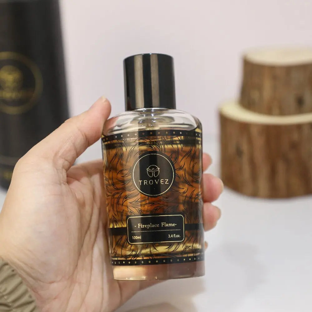 TROVEZ Fireplace Flame Eau De Parfum 100ml Perfume Smoky Woody Tone Tone Long-lasting Fragrance Body Spray Scent Perfume Man Wentersen