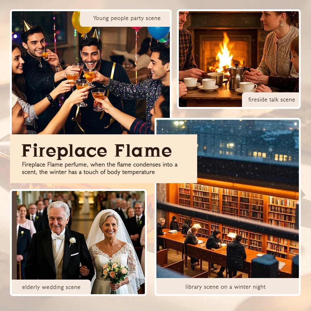 TROVEZ Fireplace Flame Eau De Parfum 100ml Perfume Smoky Woody Tone Tone Long-lasting Fragrance Body Spray Scent Perfume Man Wentersen