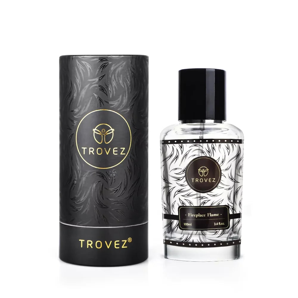 TROVEZ Fireplace Flame Eau De Parfum 100ml Perfume Smoky Woody Tone Tone Long-lasting Fragrance Body Spray Scent Perfume Man Wentersen