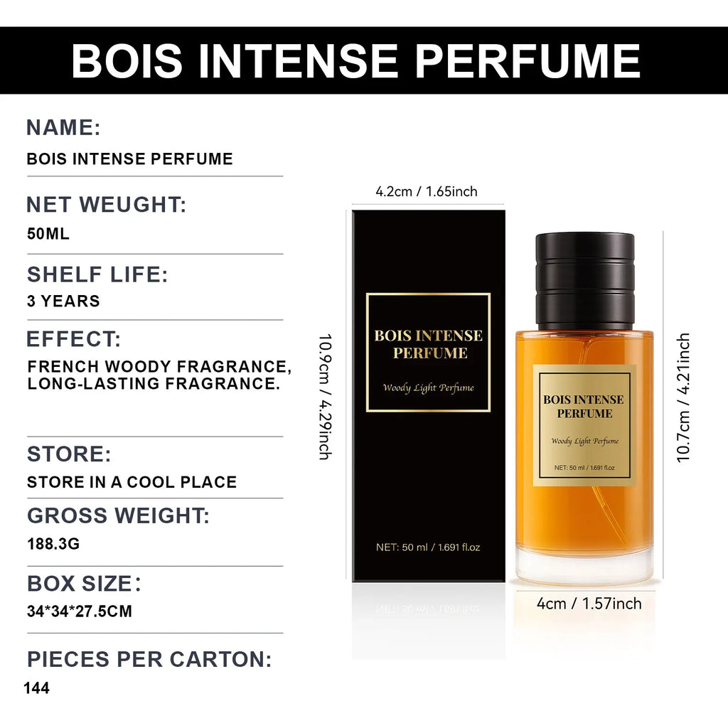 Bois Intense Perfume 50 ML Eau de Parfum for Men with Woody Notes of Iris Frankincense & Honey Luxury Long Lasting Fragrance Wentersen